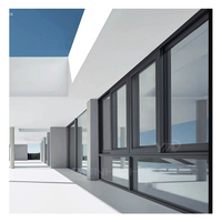 Ventanas Corredizas Modernas Horizontales de Aleación de Aluminio, Resistentes a Impactos y Huracanes, con Mosquitera Magnética y Persiana Enrollable para Proyectos de Villas