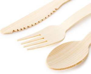 Juego de Cucharas Ecológicas de Abeto y Abedul, Utensilios de Bambú Especiales, Cubertería de Madera de Abeto para Comida Rápida - Product Image 2