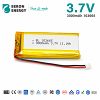 Batería Recargable de Polímero de Litio de 3.7V y 3000mAh, 103665, para Máscara Facial de Fototerapia LED y Dispositivos de Belleza