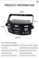 Profesional LED 15 ojos luz láser estroboscópica RGBW DMX Control 15W DJ Disco luces de escenario