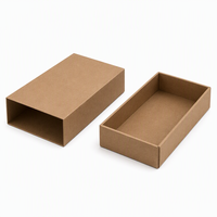 Boîte à tiroir en papier kraft écologique avec logo personnalisé, emballage coulissant en carton, boîte d'expédition en gros