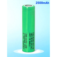 Batterie lithium-ion 18650 25R, modèle INR18650-25R, 2500mAh, 20A, 3.7V-4.2V, 800 cycles, cathode LiNiMnCoO2, fournie par l'usine