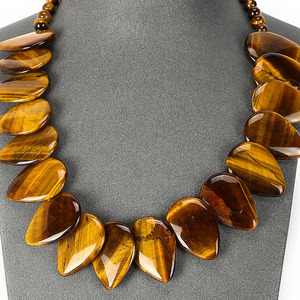 Collana con Gemma a Goccia Collana in Pietra Naturale con Perline per Donna 30x22x5mm 809019 - Product Image 2