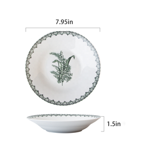 Juego de platos redondos de cerámica con diseño de plantas de estilo moderno al por mayor, <span class=keywords><strong>vajilla</strong></span> de tulipán ecológica para uso doméstico - Product Image 5