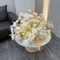 Bola de Flores de Rosa Blanca en Oferta, Arreglo Floral de Rosa Grande de 80 cm, Centros de Mesa para Bodas
