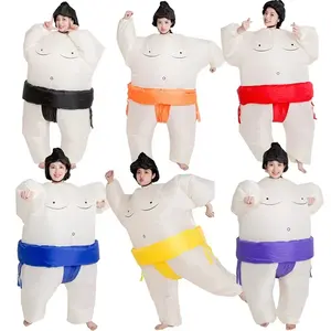 Per bambini adulti divertente Sumo Wrestling tuta grassa Costume gonfiabile cartone animato Costume gonfiabile Cosplay festa tute di Sumo gonfiabile