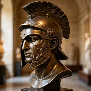 Statue en fibre de verre de tête de <span class=keywords><strong>soldat</strong></span> romain avec casque - Product Image 4