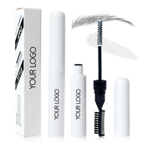 Faible MOQ, Personnalisez votre logo, Nouveau gel cire pour sourcils gris en tube, longue tenue, séchage rapide, imperméable, gel liquide transparent pour sourcils