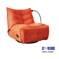 MANWAH CHEERS Fauteuil inclinable en tissu orange Canapé à bascule pivotant pour meubles de salon