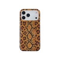 Nouvelle coque de téléphone IMD tout-en-un à motif serpent marron avec paillettes et poudre scintillante, compatible iPhone 18 Pro Max 17 16 14/15