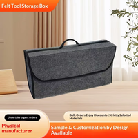 Boîte de rangement pliable transfrontalière en tissu non tissé pour voiture, 1 à 3 compartiments, sac organisateur d'outils, impression de logo, coffre