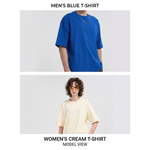 Wholesale Custom Oversize Drop Shoulder Cotton Casual Men's Heavyweight T-shirt with <b>Logo</b> Print Option Men's Round Neck - Product Image 2