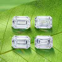 Оптовые синтетические муассаниты Starsgem 2*4мм - 9*11мм D VVS, изумрудная огранка, россыпью