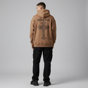 Felpe con Cappuccio Stampate da Uomo <span class=keywords><strong>Marrone</strong></span> Pesante <span class=keywords><strong>Oversize</strong></span> Primaverile con Logo Personalizzato Casual Pullover Streetwear - Product Image 6