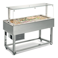 Le refroidisseur réfrigéré commercial présente l'équipement en verre de restauration de table de préparation de comptoir de salade pour le restaurant de buffet