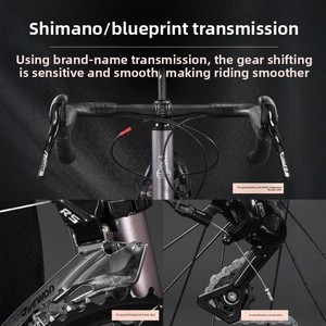 Vélo de course sur route 24 vitesses, cadre en aluminium avec freins à disque doubles, fourche à ressort et capacité de charge de 150 kg, pour adultes et étudiants - Product Image 3