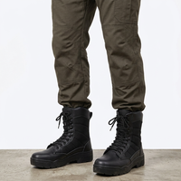 Bottes tactiques en cuir noir et tissu Oxford pour hommes, entraînement et travail en extérieur, OEM ODM personnalisé, ISO CE