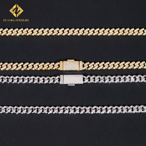 Prêt à Expédier 6mm Largeur Une Rangée Iced Out Bijoux GRA Certificats Pass <span class=keywords><strong>Diamond</strong></span> Tester Moissanite Cuban Link Chain Bracelet Set - Product Image 6