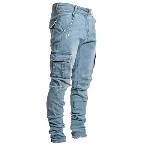Plus Size Herren Pantalones De Hombre Lässige Baumwoll-Jeans hose Jeans Multi Pocket Cargo Pantalones De Hombre Jeans Herren Neu