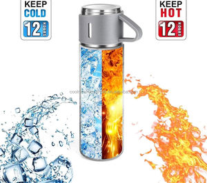 Ensemble de thermos en acier inoxydable à isolation sous vide - 3 tasses empilables, conservation de la chaleur/du froid pendant 12 heures, parfait pour le bureau, le camping, les voyages - Product Image 6
