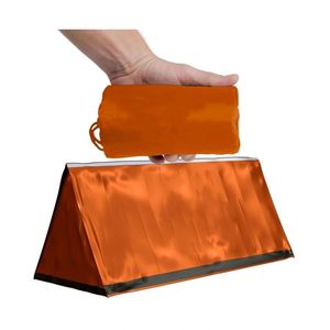Tente de camping portable quatre saisons en PE avec logo personnalisé, abri d'été orange, survie en plein air, automatique, imperméable, en aluminium - Product Image 2