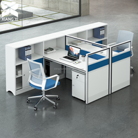 Bureau de coworking modulaire moderne 2, 4 ou 6 places, table de bureau avec espace ouvert, mobilier de bureau en bois pour personnel