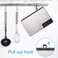 Balance de cuisine numérique J&R, grande et plate, en acier inoxydable, 15 kg (33 lb), avec règle