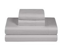 Ensemble de draps en coton 100% - Taille Queen - 4 pièces - 300TC - Tissage satiné - Poche profonde - Durable - Lavable en machine - Personnalisable