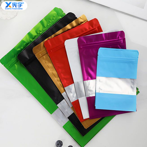 Sachet Doypack en aluminium coloré avec logo personnalisé, anti-odeur, à fermeture éclair, avec encoche de déchirement, pour aliments secs pour animaux de compagnie - Product Image 2