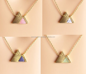 Collier en argent sterling 925, pierre précieuse de quartz rose, or de montagne, vermeil, finition mate - Product Image 5