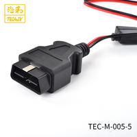 Cables de Extensión de Alimentación de Bajo Voltaje 12V CC, Conductor de Cobre SPT-2 18Awg, Cable Flexible Rojo y Negro, Conector SAE, Enchufe EOBD 7.5A para Auto