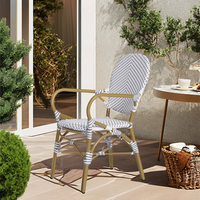 Mobilier de jardin extérieur en aluminium patio style français chaise en rotin pe chaise bistro paris