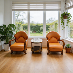 Sillón Seccional de Cuero y Madera Sólida Uginwood MR-sf-8024, de Lujo Aristocrático, Respaldo Alto, Estilo Moderno para Oficina - Product Image 3