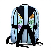 Sac à dos mignon en forme d'éléphant de dessin animé pour enfants, bleu clair, imprimé fruits tropicaux, sac à dos d'école avec fermeture éclair, grande capacité, compartiment pour ordinateur portable