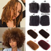 Extensions de tresses 100 % brésiliennes Afro Kinky en cheveux humains bruts Remy, douces et de qualité supérieure pour dreadlocks naturelles