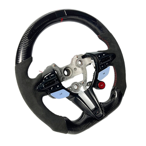 Volante de fibra de carbono negro con base y alcántara para Hyundai Elantra <span class=keywords><strong>N</strong></span> I30 <span class=keywords><strong>I20</strong></span> 2019 2020 2021 2022 <span class=keywords><strong>2023</strong></span> 2024 2025 - Product Image 3