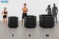 Baignoire à glace pliable en PVC OHO de forme hexagonale, bain froid portable pour la récupération sportive en intérieur et en extérieur