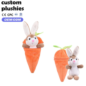 Peluche Personalizzato Coniglio Carota di Pasqua, Giocattolo Morbido Staccabile per Bambini - Product Image 1