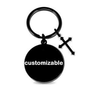 Bán buôn tùy chỉnh cá nhân UV in ấn Christian Kinh Thánh câu đen <span class=keywords><strong>Keychain</strong></span> thép không gỉ chữ thập quyến rũ <span class=keywords><strong>Keychain</strong></span> cho món quà - Product Image 1