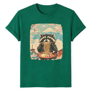 <span class=keywords><strong>Camiseta</strong></span> Japonesa <span class=keywords><strong>de</strong></span> Ramen <span class=keywords><strong>con</strong></span> Mapache Comiendo Fideos, Diseño Gráfico <span class=keywords><strong>de</strong></span> Animal Tierno, Arte <span class=keywords><strong>de</strong></span> Flor <span class=keywords><strong>de</strong></span> Cerezo del Monte Fuji, Regalo para Amantes del Anime - Product Image 2