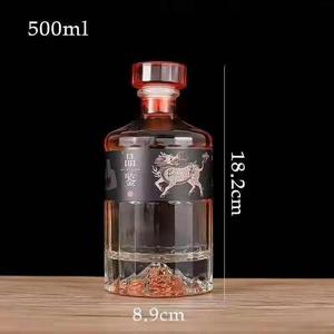 <span class=keywords><strong>Bouteille</strong></span> en verre de 250 ml, 500 ml, 700 ml en gros, base montagneuse, pour vodka, whisky, brandy - Product Image 4