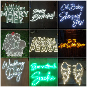 LEDA Custom <b>LED</b> <b>Neon</b> <b>Sign</b> Acrylic White Light up Light Board for Wedding Birthday Party Decorations - Product Image 5