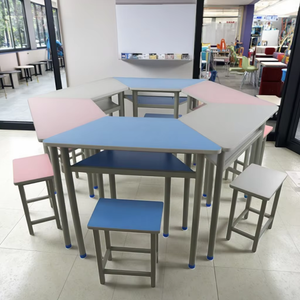 <span class=keywords><strong>2025</strong></span> Mới Được Thiết Kế Hot Bán Hình Lục Giác Trường Lớp Học Bảng Bàn Bàn Trẻ Em Bàn Và Ghế Đặt - Product Image 3