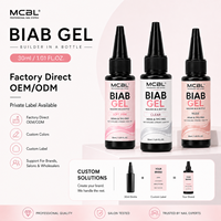 Kit de 5 gels constructeurs BIAB rose nude tendance en bouteille, auto-nivelants, résistants et reconstituables, pour extension d'ongles en salon de manucure