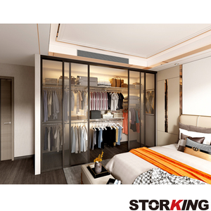Armoire murale en métal, placard organisateur, étagère de rangement pour vêtements de chambre à coucher - Product Image 2