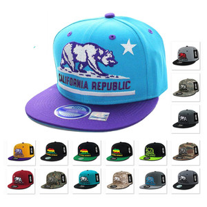 Gorra Snapback de Dos Tonos con Bordado de Logotipo Personalizado, Diseño de Oso, 6/7 Paneles, California Republic, <span class=keywords><strong>Gorras</strong></span> Snapbacks Impermeables con Adhesivo Personalizado - Product Image 6