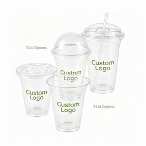 Custom Logo Cold <b>Drink</b> <b>Cups</b> Transparent Disposable <b>Plastic</b> <b>Cups</b> With Lids For Café, Picnic And Cold Beverage Service - Product Image 5