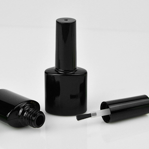 Luxury Custom logo Empty Nail Polish <b>Bottle</b> Square Black Nail Uv 8ml Gel Polish Glass <b>Bottle</b> Packaging With <b>Brush</b> - Product Image 1