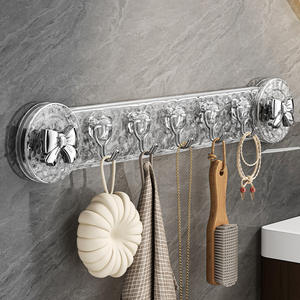 Porte-manteau familial à 5 crochets, moderne, à ventouse, fixation murale facile, pour salle de bain et toilettes - Product Image 3