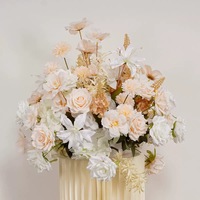 Boule de fleurs artificielles en soie, fleurs bordeaux, décoration florale de mariage, fleurs de table rouges de haute qualité, toile de fond, nouvelle arrivée, classique
